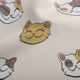 Curved Eyes Cat Athletic Mesh Flat Back