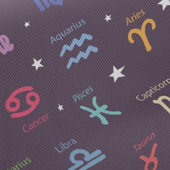 Colorful Horoscope Symbols Twill