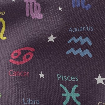 Colorful Horoscope Symbols Waterproof Canvas