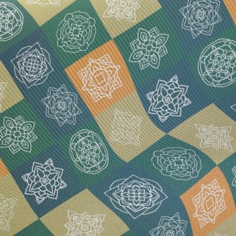 Checkered Coil Flower Twill