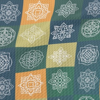 Checkered Coil Flower Birdseye Piqué
