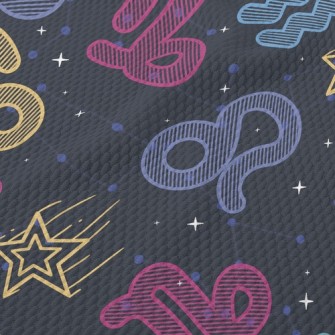Fluorescent Horoscope Symbol Birdseye Piqué