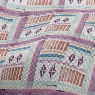 Pink Rhombus Performance Linen