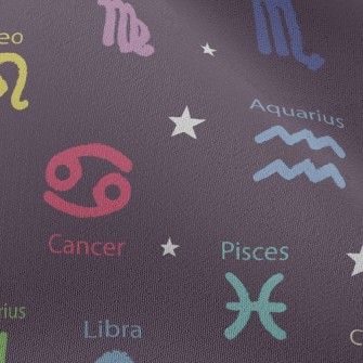 Colorful Horoscope Symbols Chiffon