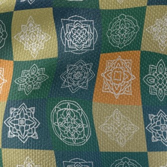 Checkered Coil Flower Waterproof Canvas