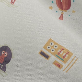 Japanese Ninja Daruma Samurai Chiffon