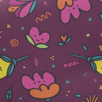 Childlike Shy Flowers Twill