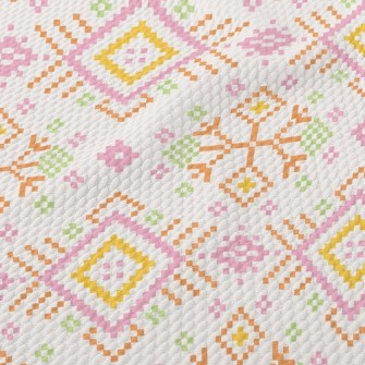 Pink Ethnic Style Birdseye Piqué