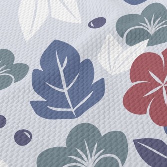 Elegant Japanese Flowers Birdseye Piqué
