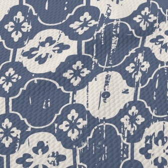 Paint-splashed Floral Satin Birdseye Piqué