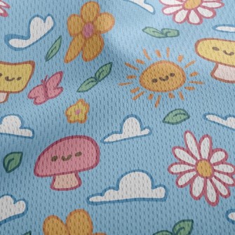 Cute Weather Emoticons Athletic Mesh Flat Back