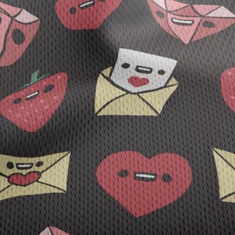 Cute Emoticon Heart Athletic Mesh Flat Back