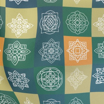 Checkered Coil Flower Stretch Ponte