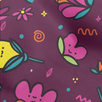 Childlike Shy Flowers Micro Fleece