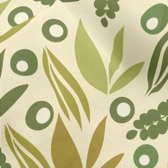 Green Growing Leaves Micro Fleece