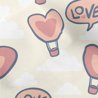 Love Hot Air Balloon Micro Fleece