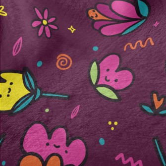 Childlike Shy Flowers Minky