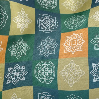 Checkered Coil Flower Minky