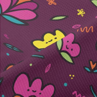 Childlike Shy Flowers Piqué