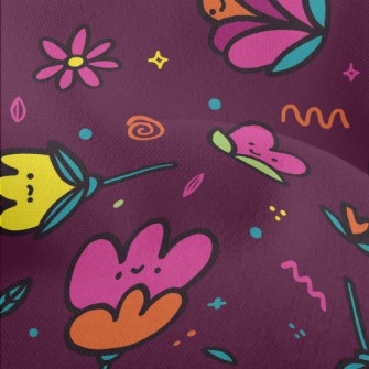 Childlike Shy Flowers Lightweight Performance Linen