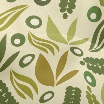 Green Growing Leaves Lightweight Performance Linen