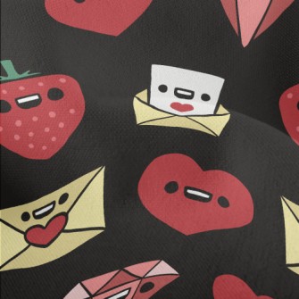 Cute Emoticon Heart Lightweight Performance Linen