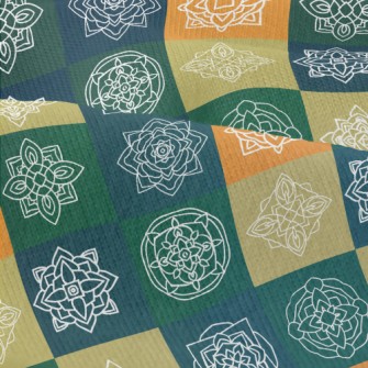 Checkered Coil Flower Modern Jersey