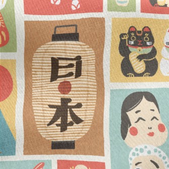 Japanese Traditional Culture Jersey Backed Fleece