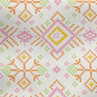 Pink Ethnic Style Jersey Backed Fleece