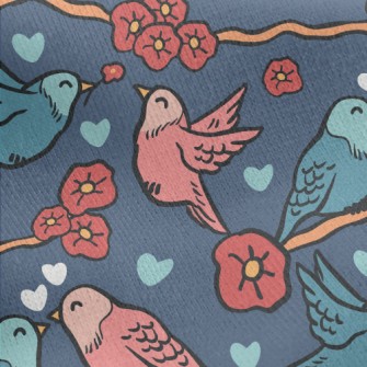 Birds In Love Jersey Backed Fleece