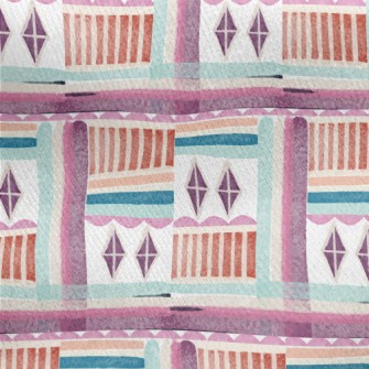 Pink Rhombus Jersey Backed Fleece