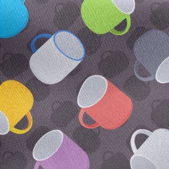 Colorful Cups Jersey Backed Fleece