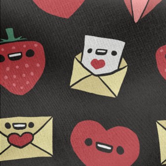 Cute Emoticon Heart Jersey Backed Fleece