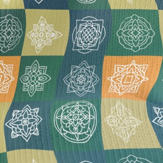 Checkered Coil Flower Stretch Jersey