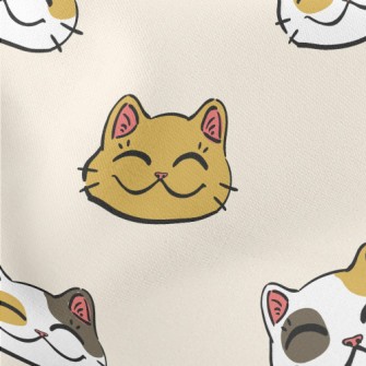 Curved Eyes Cat Lightweight Cotton Poplin