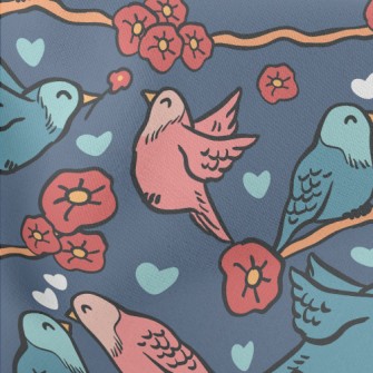 Birds In Love Lightweight Cotton Poplin