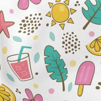 Tropical Refreshing Drinks Lightweight Cotton Poplin