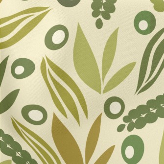 Green Growing Leaves Lightweight Cotton Poplin