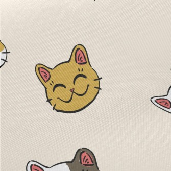 Curved Eyes Cat Midweight Cotton Poplin