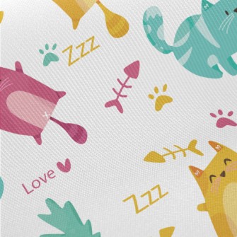 Jumping Cat Fish Bones Midweight Cotton Poplin