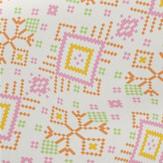 Pink Ethnic Style Midweight Cotton Poplin