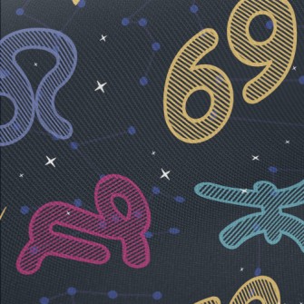 Fluorescent Horoscope Symbol Midweight Cotton Poplin