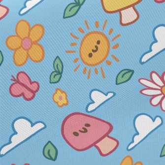 Cute Weather Emoticons Midweight Cotton Poplin