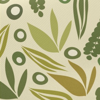 Green Growing Leaves Midweight Cotton Poplin