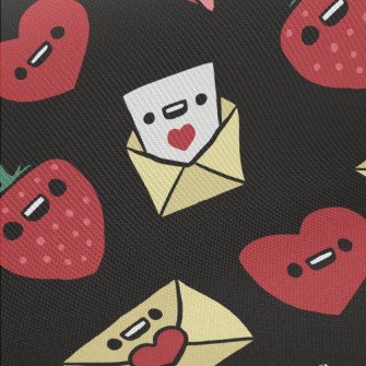 Cute Emoticon Heart Midweight Cotton Poplin