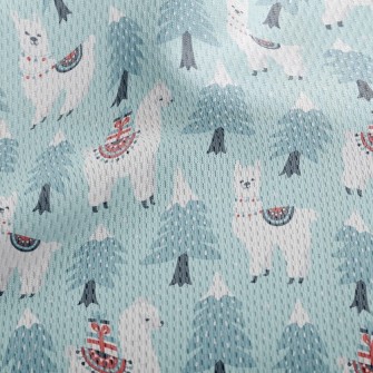 Christmas Tree And Alpaca Athletic Mesh Flat Back