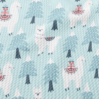 Christmas Tree And Alpaca Birdseye Piqué