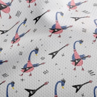Goose Playing Guitar Athletic Mesh Flat Back