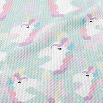Flowers And Unicorns Birdseye Piqué