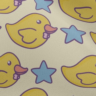 Yellow Duck And Stars Chiffon